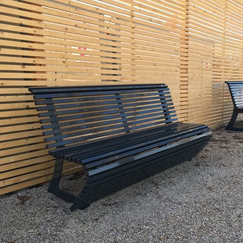 Moderne Bank für den öffentlichen Raum - ELODIE - CITYSì - Holz / galvanisiertem Stahl / Aluminium
