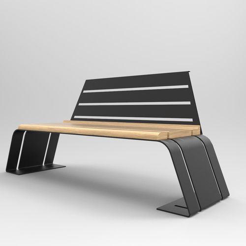 Bank für den öffentlichen Raum / originelles Design - ASH BENCH - CITYSì - Holz / mit Rückenlehne / FSC-zertifiziert