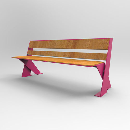 Moderne Bank für den öffentlichen Raum - ISIDE - CITYSì - Holz / galvanisiertem Stahl / aus lackiertem Stahl