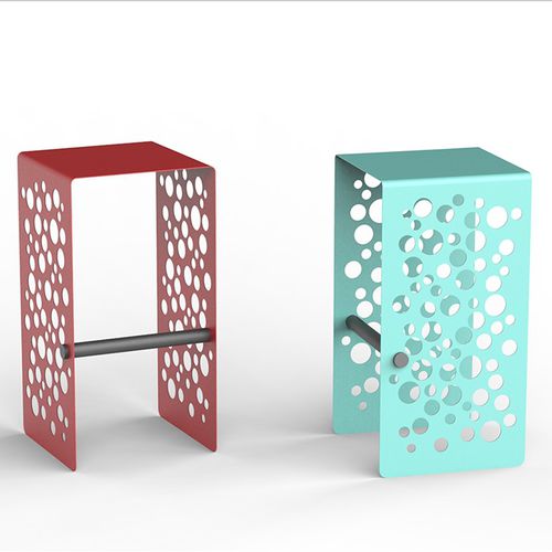 Moderner Barhocker - LEVANTE - CITYSì - Holz / Kunststoff / Gestell aus Stahlblech