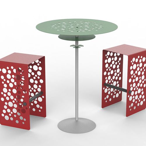 Designtisch / originell - LEVANTE  - CITYSì - Blech / Gestell aus Metall / rund