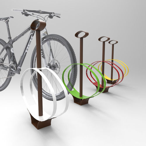 Bodenstehender Fahrradständer - ELLISSE - CITYSì - horizontal / doppelt / mit integrierter Werbetafel