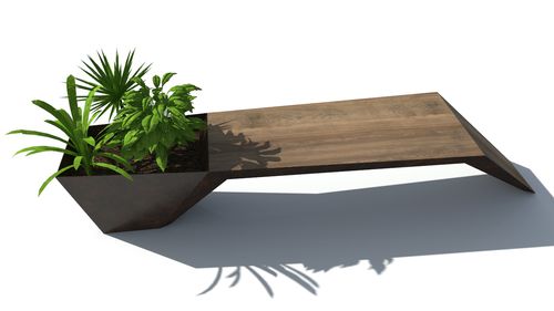 Moderne Bank für den öffentlichen Raum - URBAN  - CITYSì - Holz / galvanisiertem Stahl / ohne Rückenlehne