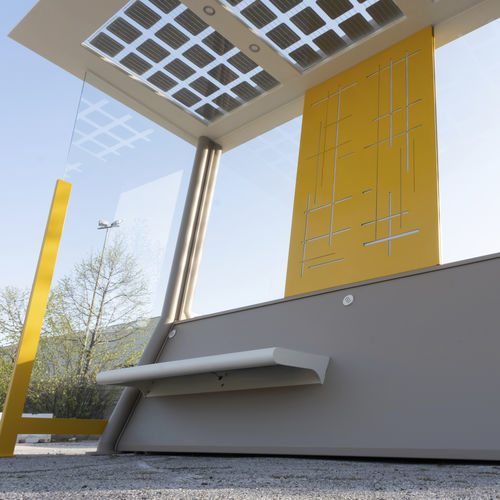Metall-Buswartehalle - PIUMA - CITYSì - mit Bank / LED / smart