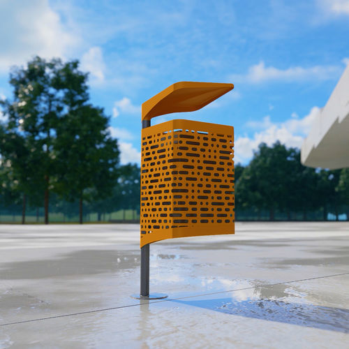 Park-Abfallbehälter - PIVOT - CITYSì - bodenstehend / galvanisiertem Stahl / mit Deckel