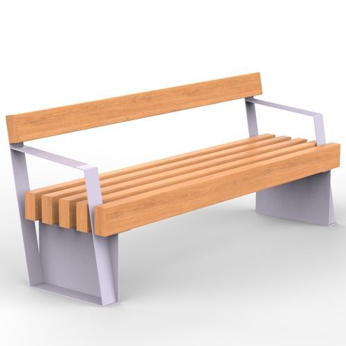Moderne Bank - FASSA bench - CITYSì - Holz / aus lackiertem Stahl / mit Rückenlehne