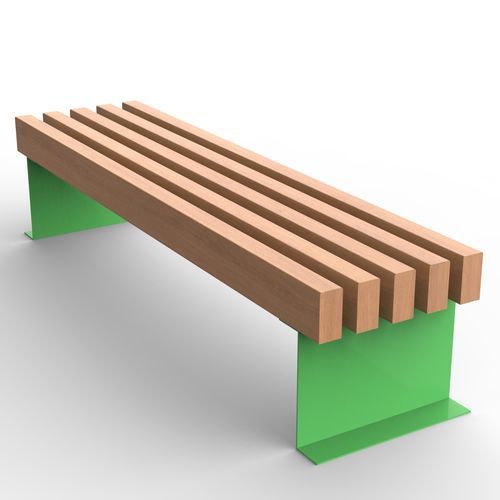 Moderne Gartenbank - FASSA SEAT  - CITYSì - Holz / aus lackiertem Stahl / ohne Rückenlehne