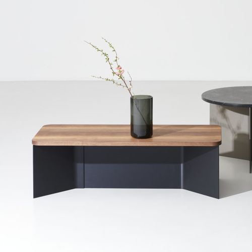 Moderner Couchtisch - VOLTA - Mobimex - Massivholz / Aluminium / Naturstein