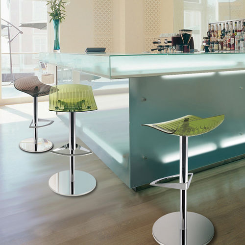 Moderner Barhocker - X-TREME B    - PAPATYA - Polycarbonat / Gestell aus Stahl / höhenverstellbar