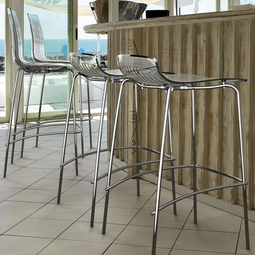 Moderner Barhocker - X-TREME BSS - PAPATYA - Polycarbonat / Gestell aus Stahl / stapelbar