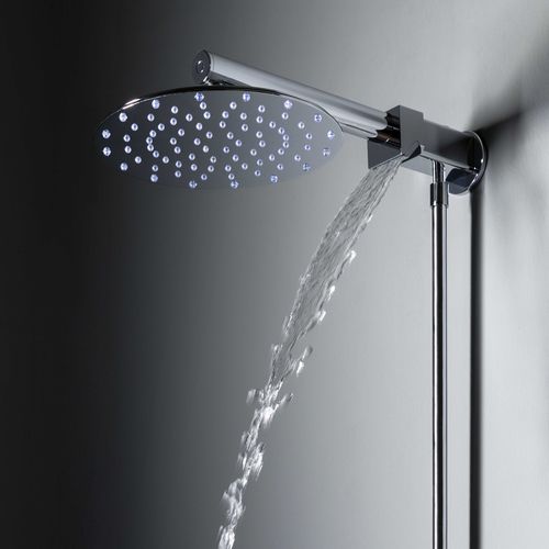 Wandmontierter Duschkopf - DUETTO C - TENDER RAIN - rund / Regenstrahl / Wasserfall