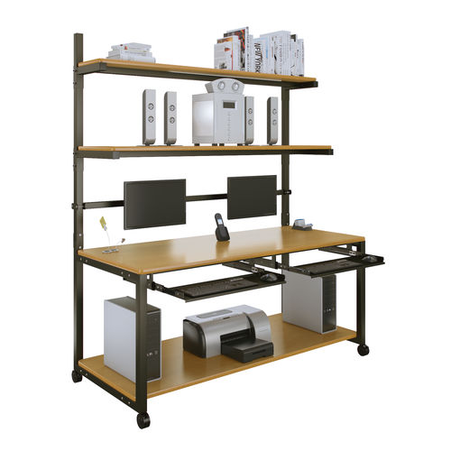 Moderner Schreibtisch - LAN  - Versa Products - Laminat / Stahl / höhenverstellbar