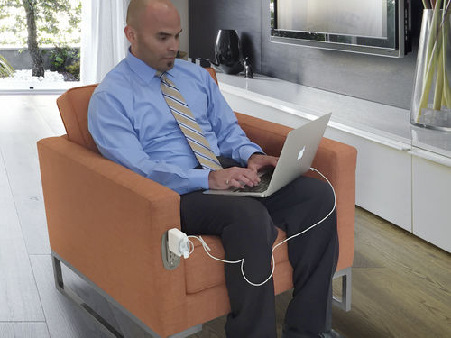 Moderner Besuchersessel - SIMPLE CHARGE LOBBY - Versa Products - Stoff / mit abnehmbarem Kissen / mit integrierter Steckdose