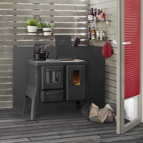 Holz-Kaminofen - IRON DOG 06 - BRUNNER - auf Füßen / Zentral / klassisch