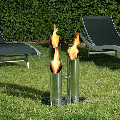 Bioethanol-Kamin - PIPES SMALL - Bio-Blaze® - bodenstehend / Zentral / für Außenbereich