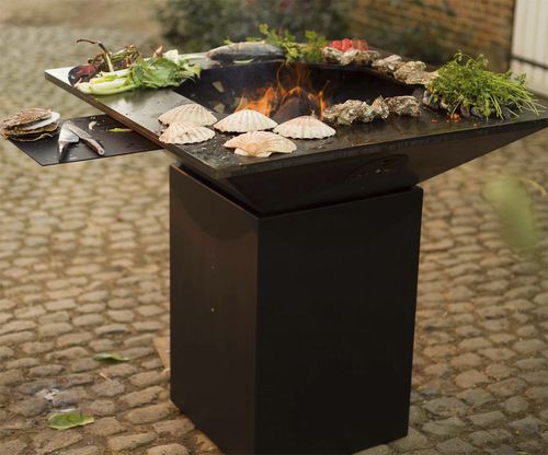 Bioethanol-Gartengrill - B-BQII - Bio-Blaze® - freistehend / COR-TEN®-Stahl / Stahl