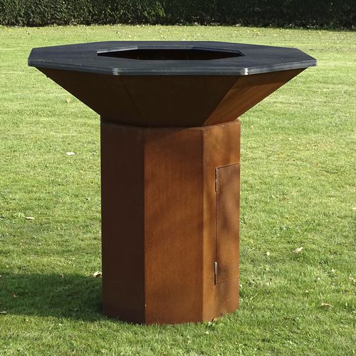 Bioethanol-Gartengrill - Bio-Blaze® - festinstalliert / COR-TEN®-Stahl
