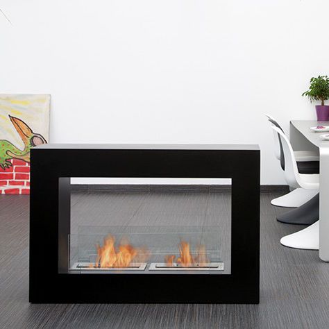 Bioethanol-Kamin - QUBE LARGE - Bio-Blaze® - Einbau / doppelseitig / offene Feuerstelle
