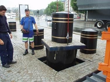 Stahl-Abfallbehälter - CITY-ALFA DEEP COLLECTION - ECOMP Ltd - System / Einzel / modern