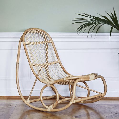Moderner Kaminsessel - Nanny - Sika-Design - Stoff / Rattan / Korbweide