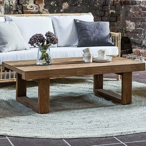 Klassischer Couchtisch - Alexander - Sika-Design - Teakholz / Gestell aus Holz / rechteckig