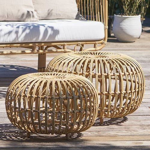 Moderne Ottomane - FA-E15-NU-1850 - Sika-Design - Rattan / Aluminium / rund
