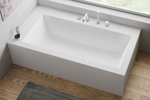 Freistehende Badewanne - MIRAKLON BWP - Hasenkopf - für Wohnungen / Corian® / modern