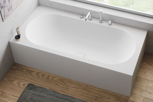 Freistehende Badewanne - MIRAKLON BWS - Hasenkopf - für Wohnungen / Corian® / modern