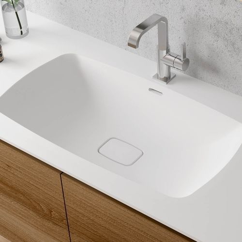 Einbauwaschbecken - MIRAKLON FMT - Hasenkopf - Corian® / Mineralwerkstoff / mit integrierter Waschtischplatte