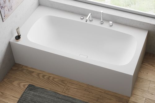 Freistehende Badewanne - MIRAKLON BWT - Hasenkopf - für Wohnungen / Corian® / modern