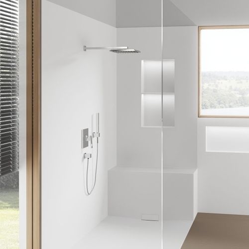 Begehbare Dusche - Hasenkopf - Corian® / stationär / rechteckig