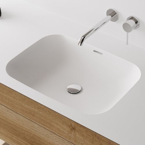 Einbauwaschbecken - FONTANA FCU - Hasenkopf - Corian® / mit integrierter Waschtischplatte / rechteckig