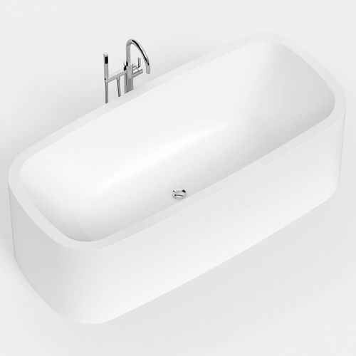 Freistehende Badewanne - CURVA 1 - Hasenkopf - für Wohnungen / Corian® / modern