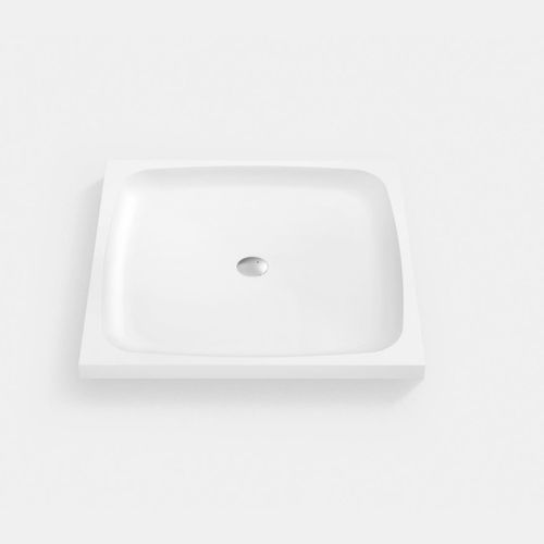 Rechteckige Duschwanne - CURVA - Hasenkopf - erhöht / Corian® / rutschfest