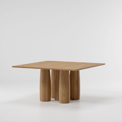 Design-Esstisch - IL COLONNATO - KETTAL - Zement / Teakholz / Marmor