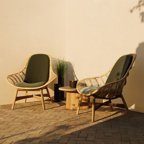 Moderner Clubsessel - TOU - KETTAL - Rattan / Rattan / mit abnehmbarem Kissen