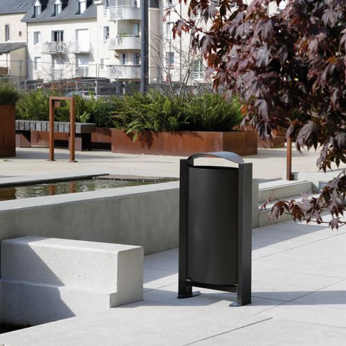 Park-Abfallbehälter - ARKEA - ROSSIGNOL - bodenstehend / galvanisiertem Stahl / pulverbeschichteter Stahl