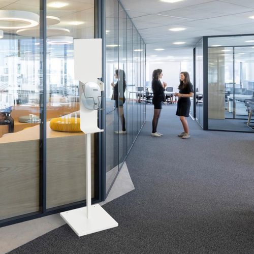 Bodenstehender Desinfektionsspender - SANIMAINS - ROSSIGNOL - manuell / Stahl / für Büro