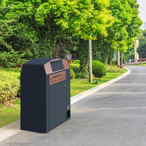 Abfallbehälter / pulverbeschichteter Stahl - TRIROK - ROSSIGNOL - für Außenbereich / für Garten / System