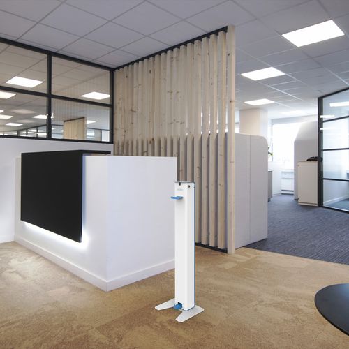 Bodenstehender Desinfektionsspender - CUBAGEL - ROSSIGNOL - pedalbetrieben / Stahl / für Büro