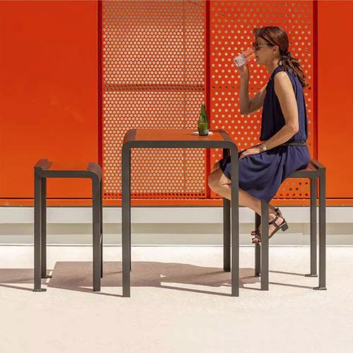 Moderner Stehtisch - PAOSA - Concept Urbain - HPL / Gestell aus galvanisiertem Stahl / rechteckig