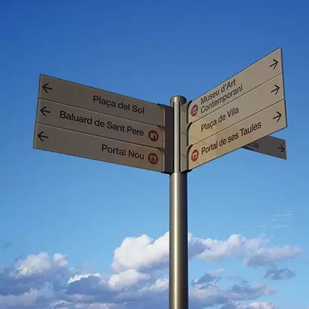Schild zur Orientierung - IBIZA - Concept Urbain - für Außenbereich / bodenstehend / Aluminiumprofil