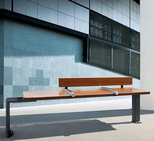 Moderne Bank für den öffentlichen Raum - ÉVÉOLE C - Concept Urbain - Tropenholz / Stahl / Gusseisen