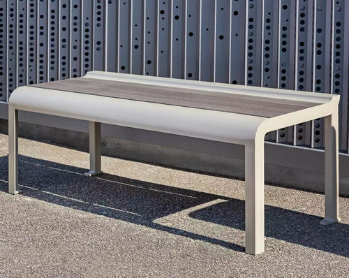 Moderne Bank für den öffentlichen Raum - PAOSA - Concept Urbain - Stahl / HPL / ohne Rückenlehne