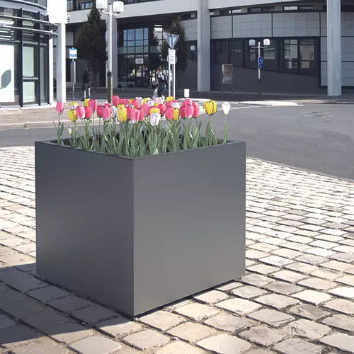 Pflanzkübel / galvanisiertem Stahl - SOHA - Concept Urbain - Polyethylen / Blech / quadratisch
