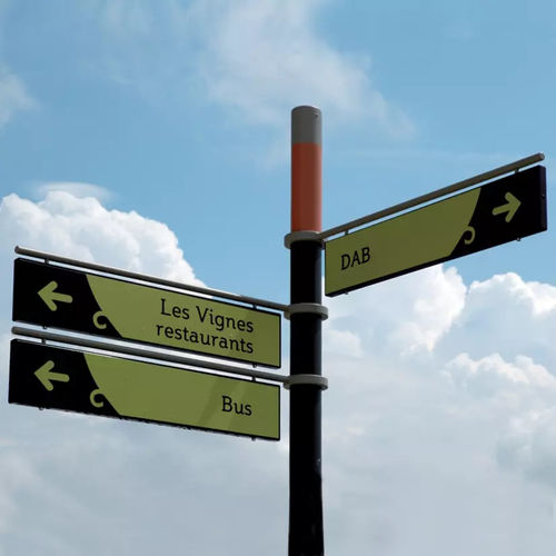 Schild zur Orientierung - OR'A - Concept Urbain - bodenstehend / Aluminium / Stahl
