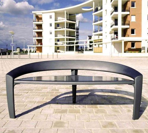 Moderne Bank für den öffentlichen Raum - NASTRA - Concept Urbain - Gusseisen / Stahl / mit Rückenlehne