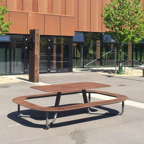 Moderner Picknicktisch - ALTA - Concept Urbain - HPL / Gestell aus galvanisiertem Stahl / rechteckig