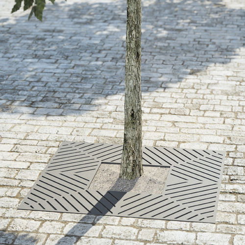 Quadratisches Baumgitter - TECNA - Concept Urbain - galvanisiertem Stahl / Stahlblech