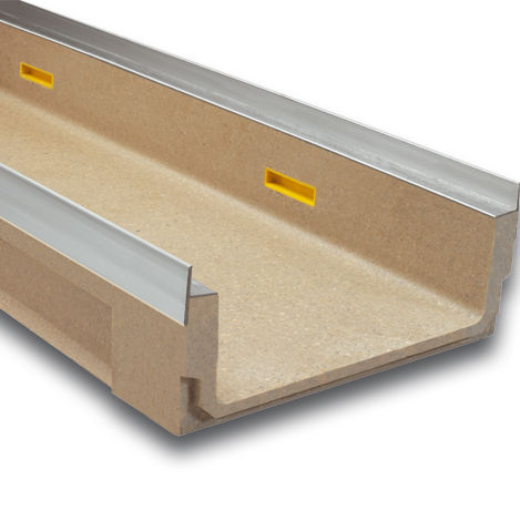 Gitter-Abflussrinne - M300K - ULMA - ARCHITECTURAL SOLUTIONS - Schlitz / Polymerbeton / galvanisiertem Stahlgitter